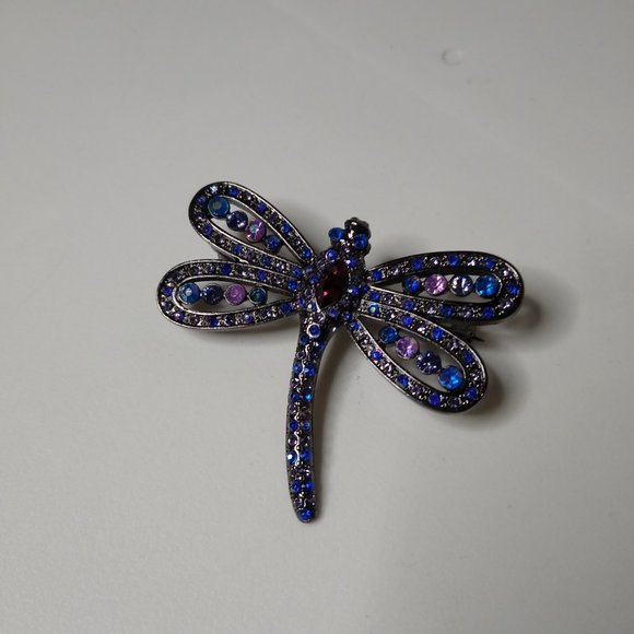 Blue And Purple Dragonfly Brooch - Picture 2 of 15